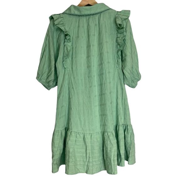 Free People Elora Mini Dress Mermaids Tail Puff Sleeve Lace Boho Peasant Size XS - Picture 6 of 16